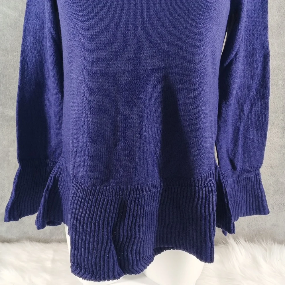 NEW Macy's STYLE & COMPANY Womens Purple Bell Sleeve Sweater Petites Size: PS